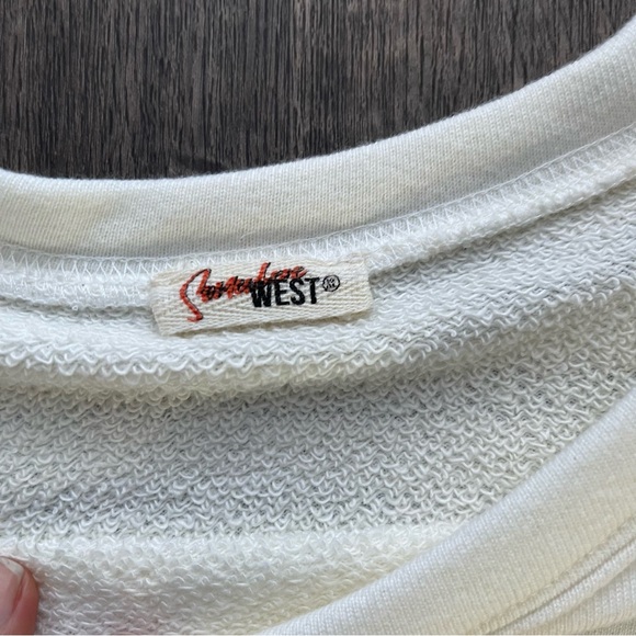 Ivory Crewneck Long Sleeve Sweatshirt "Life is a Highway" Logo Size XL - Picture 4 of 7